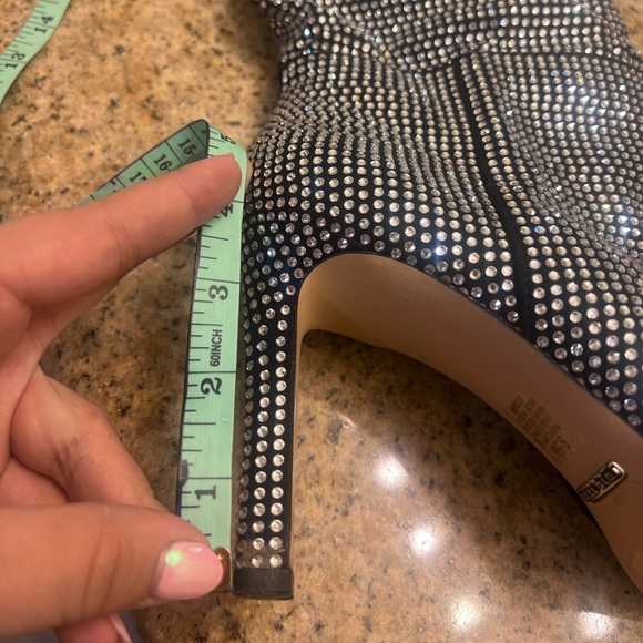 Gianni Bini Rhinestone Pointed Toe Tall Boots. - Picture 6 of 7